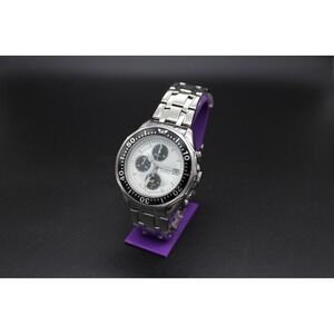 Seiko 7T32-6F70 Panda Dial Chronograph Alarm Sports 100 Quartz Watch Stainless